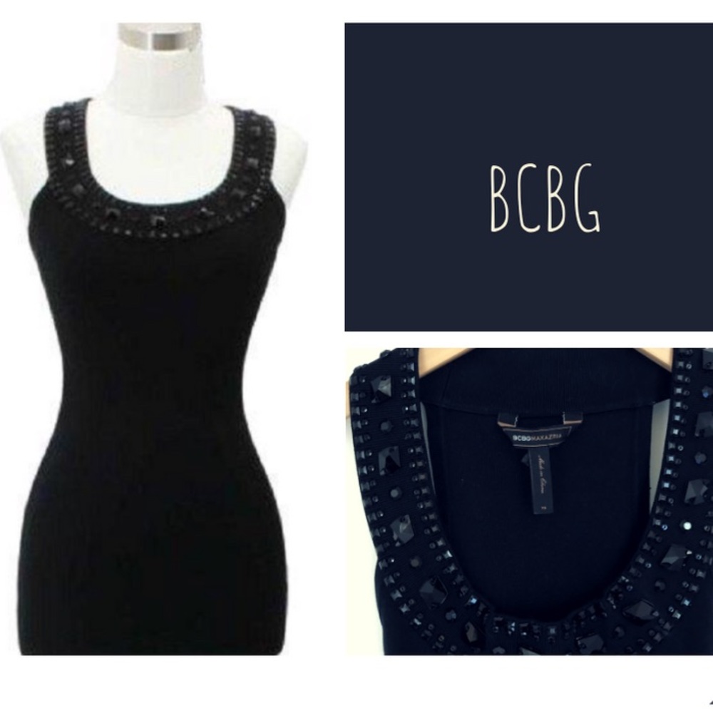 BCBG MaxAzria Black Bodycon Silk Knit Dress XS